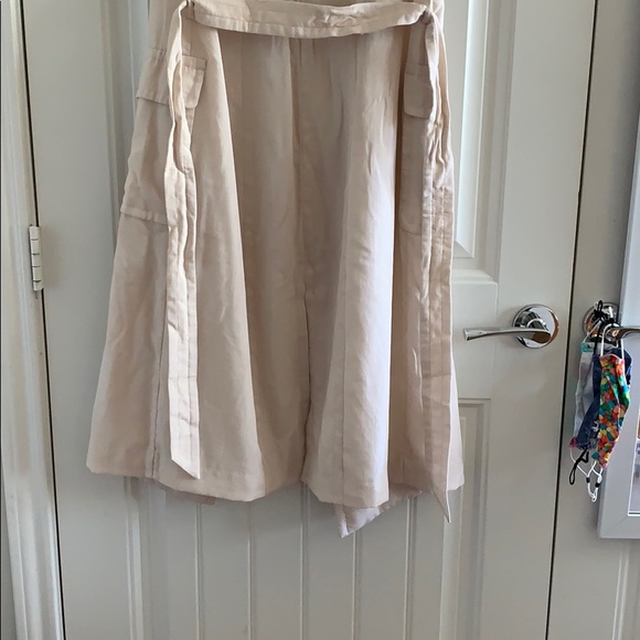 🟢 H&M Cream Vest Trench Coat 4 S - Picture 9 of 10